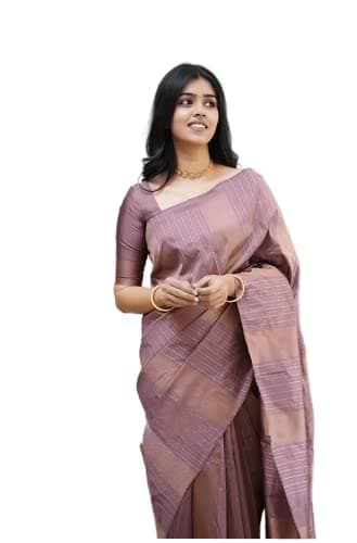 Sidhidata Textile Women's Banarasi Soft Silk Saree With Unstitched Blouse Piece (Free Size) (C Onion)