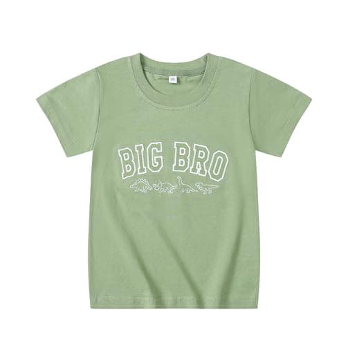 Big Brother Shirt for Toddler Baby Boys Announcement T Shirt Sibling Outfit Clothes 1-5t (US, Age, 4 Years, Dinosaur Green)