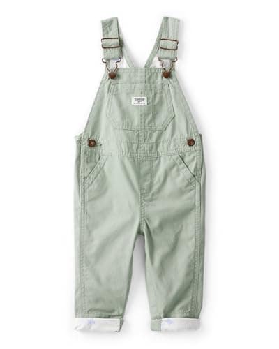 Oshkosh Girl World's Best Overalls, Green Canvas, 3T