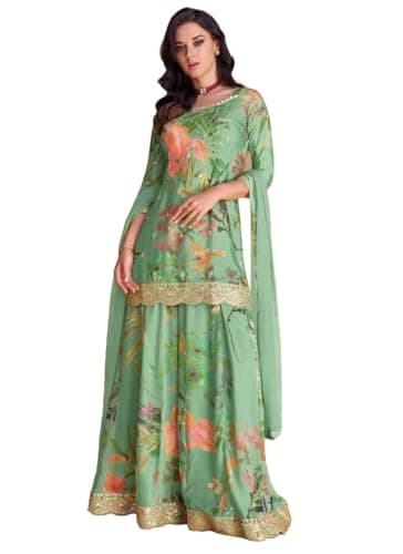 Shreeva Fashion Ready to Wear Indian/Pakistani Party wear Floral Print Designer Kurta with Palazzo Suit for Womens