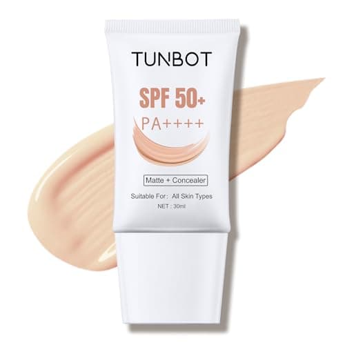 Liquid Foundation SPF 50, 30ml Full Coverage Lightweight Concealer Foundation, Long Lasting Oil Control Waterproof Face Foundation, Even Skin Tone, Daily Sun Protection