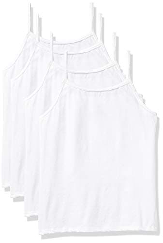 Hanes girls 4-pack Cotton Stretch Camisole, White, Small US