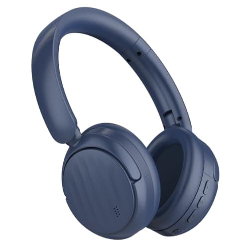 MMWOWARTS Bluetooth Headphones with Active Noise Cancelling (ANC), Wireless Over Ear Bluetooth Headsets with 35H Playtime, HiFi Stereo Foldable Headphones with Foam Ear Cups for Sports, Travel, Blue