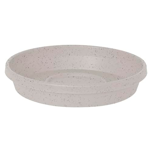 Bloem 8" Terra Round Plant Saucer, Lightweight UV-Resistant Resin Outdoor & Indoor Flower Pot Tray - Fits 8-inch Planter Pots, Vanilla Bean