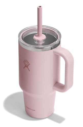 32-Ounce Hydro Flask Travel Tumbler w/ Handle & Straw (Trillium Pink) $17.48 + Free Shipping w/ Prime or on $35+