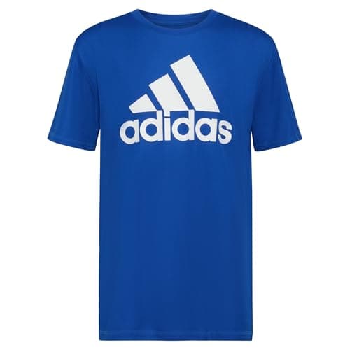 adidas Boys' Short Sleeve AEROREADY Performance Logo Tee T-Shirt, Team Royal Blue, Large