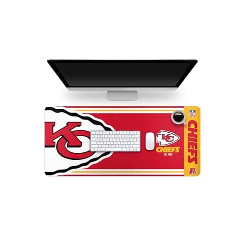 FOCO NFL Official Established Primary Logo Wordmark Home Office Desk Pad Mouse Pad Mat 35" x 16" (Kansas City Chiefs)