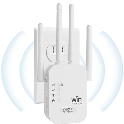 WiFi Extender, WiFi Repeater,Internet Booster, Long Range WiFi Extenders Signal Booster for Home, WiFi Repeater with Ethernet Port Covers Up to 9800 Sq.ft,Quick Setup-White