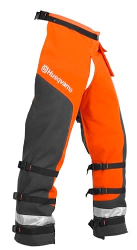 $79 | Husqvarna unisex adult 36-38 In. Orange/Gray Tech. Technical Chaps, Orange at Amazon