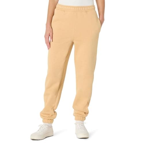 Amazon Essentials x Sofia Grainge Women's High-Rise Relaxed-Fit Jogger with Elastic Waist, Light Camel, Large