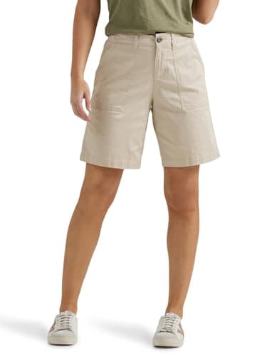 Lee Women's Ultra Lux Comfort with Flex-to-Go Utility Bermuda Short Greige 12