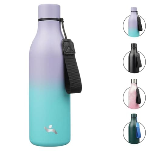 Insulated Water Bottle with St...tal Water Flask,Lavender Green