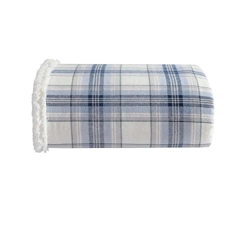 50" x 60" Eddie Bauer Reversible Sherpa & Fleece Throw Blanket (Edgewood Plaid Blue) $9 + Free Shipping w/ Prime or on $35+