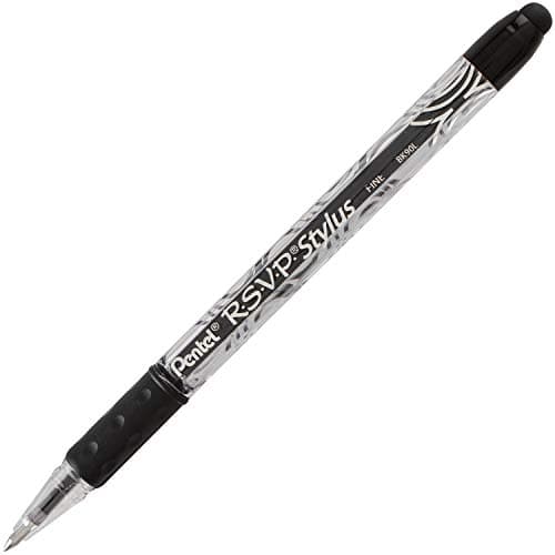 Pentel RSVP STYLUS Ballpoint P...Black Ink (BK90L-A) (12 count)