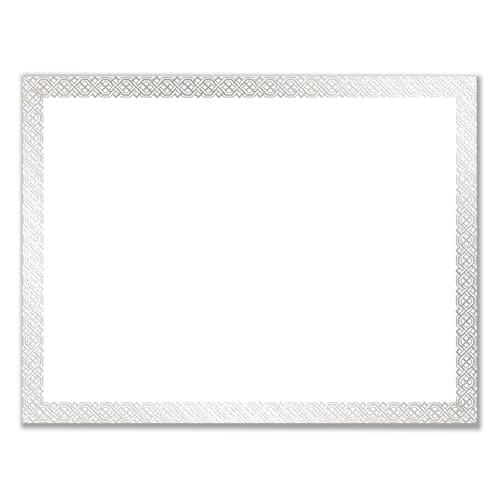 Great Papers! Foil Border Cert... Braided Silver Border,15/pack