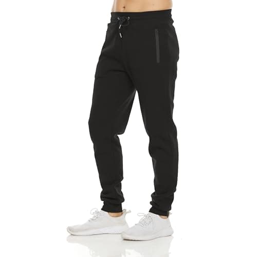 PURE CHAMP Mens Sweatpants Fleece Active Athletic Workout Jogger Sweatpants for Men with Zipper Pocket Size S-3XL