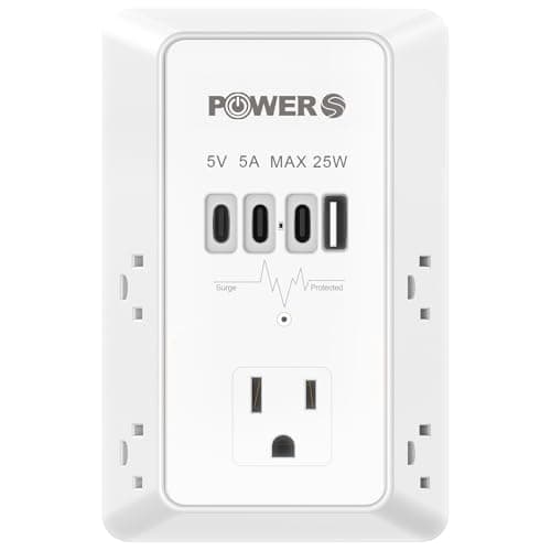 Electrical Outlet Extender with USB Ports (3C1A), Snug Wall Outlet, Surge Protector, Wall Plug Adapter for Multiple Devices, Wall Socket Expander