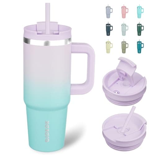 BJPKPK Tumbler With Handle 30 ...r Or Ice Coffee,Lavender Green