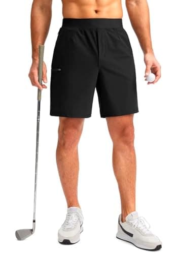 Viodia Men's 7" Golf Shorts 5-Pocket Dry Fit Stretch Shorts for $10 + free shipping w/ Prime