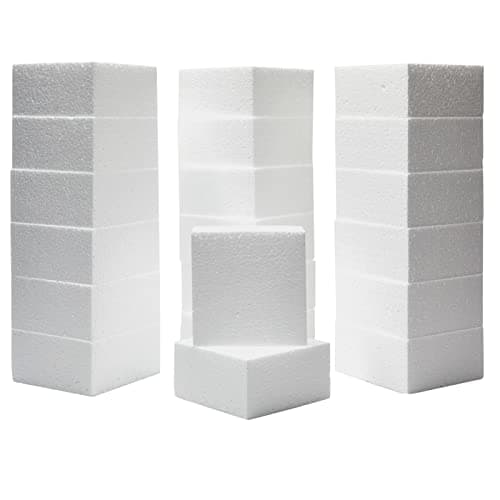 20 Pack Foam Blocks for Crafts...Supplies (White, 4 x 4 x 2 in)