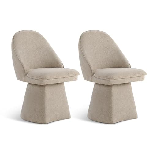 KISLOT Swivel Dining Chairs Mo...ining Room Bedroom,Khaki,2 Box