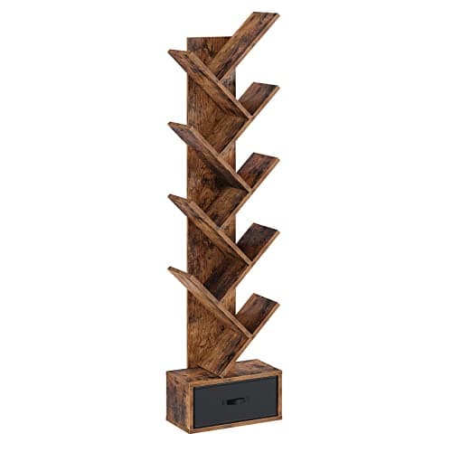 Rolanstar Tree Bookshelf with ...ng Room, Bedroom, Rustic Brown