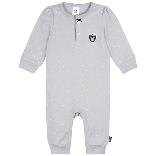Gerber Baby Girls' NFL Team Footless Coverall, Raiders, 0-3 Months