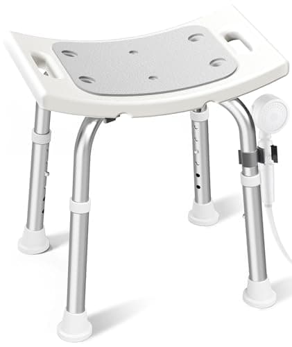HOMLAND Shower Chair for Insid...erly and Disabled - Light Gray