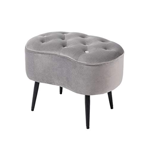 BIRDROCK HOME Tufted Oblong Ve...m- Grey Velvet, 22.5x15 Inches