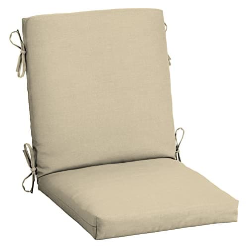 Arden Outdoor Midback Chair Cushion, 18 x 16.5, Tan Leala
