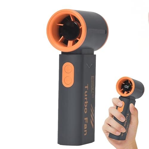 Homewarm Portable Handheld Turbo Fan Rechargeable - 3000mAh Mini Personal Fan, 20H Max Cooling Time, 5-Speed Wind, Small Pocket Fan for Travel, Outdoor, Beach Vacation, Office & Camping (Black)