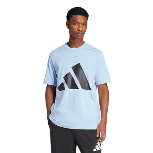 Adidas Men's Essentials Big Logo T-Shirt, Blue/Black, Small