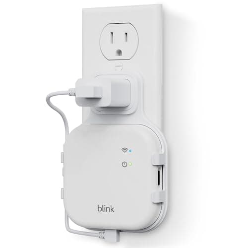 AutoSonic All-New Mount Compatible with Blink Sync Module XR | Wall Outlet Holder Mounting Bracket Accessories | USB-C Cable Included | White