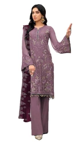 STELLACOUTURE Indian Pakistani Salwar Kameez suit ready to wear embroidered plus size eid festival for women 5124-O (Wine, 54)
