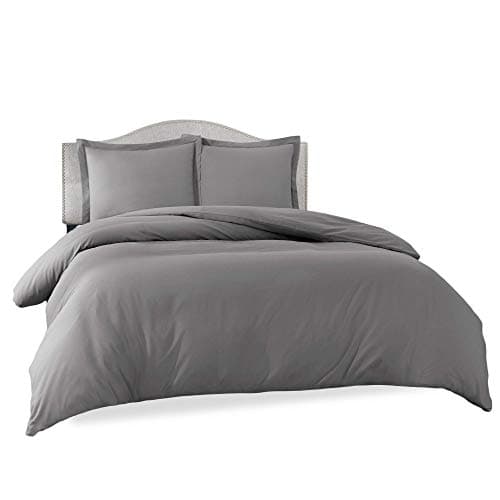 Clara Clark Duvet Cover Ultra ...ow Shams, Gray, Full - 80"x90"