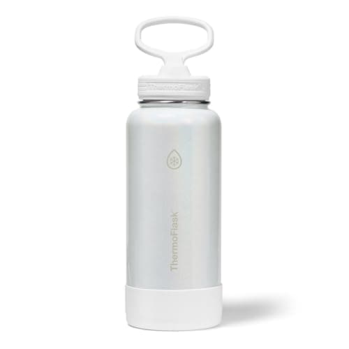 ThermoFlask Insulated Water Bottle with Spout Lid (32 oz, Optic White) - Leakproof, Stainless Steel Water Bottle for Cold & Hot Drinks, Travel & Daily Hydration