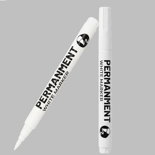 LMMINBZ 2 Pack White Acrylic Paint Markers Brush Tip Pens for Wood Rock Fabric Ceramic,Marker Art Pens for Christmas Halloween DIY Drawing Coloring Permanent Markers