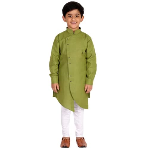 Pro-Ethic Style Developer Boy's Indian Kurta For Boys | Kids Ethnic Wear | Pack Of 1 (S-109) (Green, 5-6 Years)