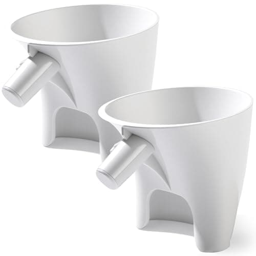 2 Pcs Flour Funnel for Kitchen Aid Mixer, for Kitchen Aid Artisan Ksm150 4-Quart Tilt-Head Stand Mixer, Plastic Powder Funnel，for Liquid and Both Flour, Prevents Spills and Messes (White)