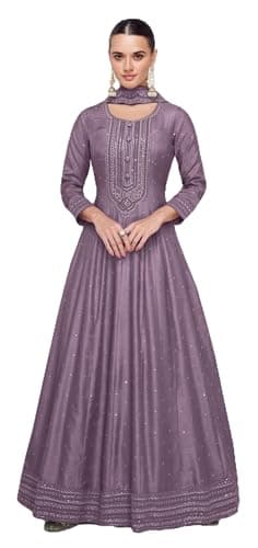 STELLACOUTURE indian ready to wear salwar kameez embroidered pakistani suit eid festival wedding party for women 2928-O (Purple, 40)