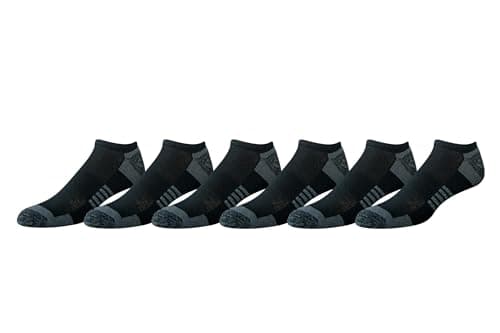 Amazon Essentials Men's Cotton Performance Cushioned No Show Athletic Running Socks, 6 Pairs, Black, 8-12