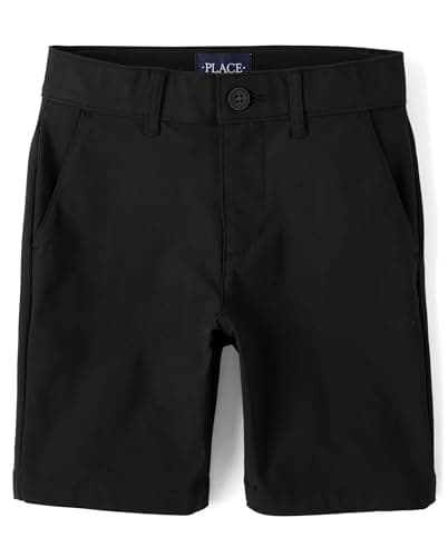 The Children's Place,Boys,Uniform Quick Dry Chino Shorts,Black,10