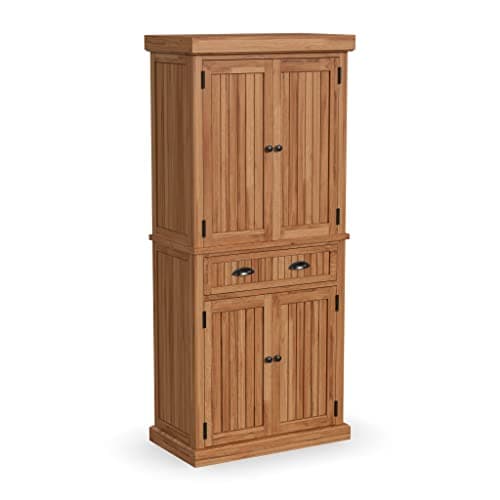 Homestyles Nantucket Natural Wood Pantry with Four Doors