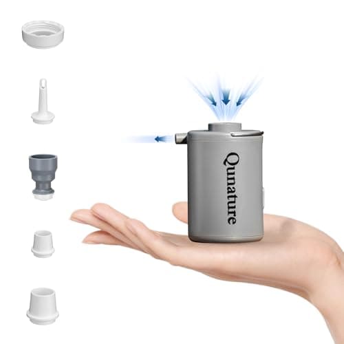 Qunature Portable Air Pump for Inflatables, 4KPa Mini Electric Rechargeable Pump, Quickly Inflate Deflate for Pool Floats, Swimming Rings, Air Mattress, Sleeping Pads, Vacuum Storage Bags 800mAh