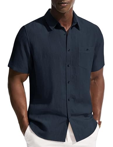 PJ Paul Jones Men's Linen Short Sleeve Button Down Shirt (Various, Limited Sizes) $9