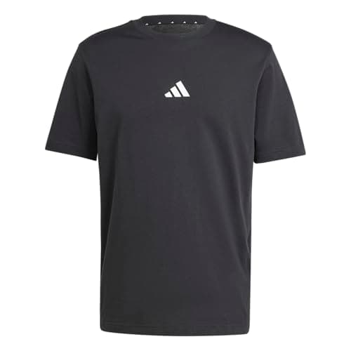 Adidas Men's Essentials Small Logo Sportswear T-Shirt, Black/White, Medium