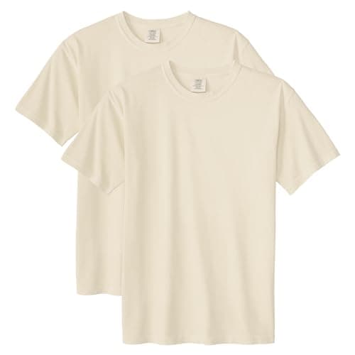 Comfort Colors Adult Heavyweight Short Sleeve Tee, Style G1717/G1745, Ivory (2-Pack), X-Large