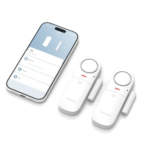TECKNET Door Alarms When Opened, 2.4G WiFi Smart Door Sensor Alarm & Chime, App Alerts, Door Alarms for Kids Safety, Wireless Window Alarms for Home Security Systems for House, Pool, Sheds, 2 PCS