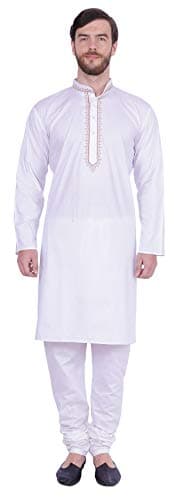 Maple Clothing Kurta Pajama Indian Clothing Party Wear for Men (Off-White, XXL)