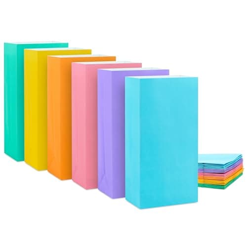 Hallmark Easter and Spring Party Favor and Wrapped Treat Sacks (30 Bags: Blue, Green, Purple, Pink, Orange, Yellow) for Kids, Birthdays, Baby Showers